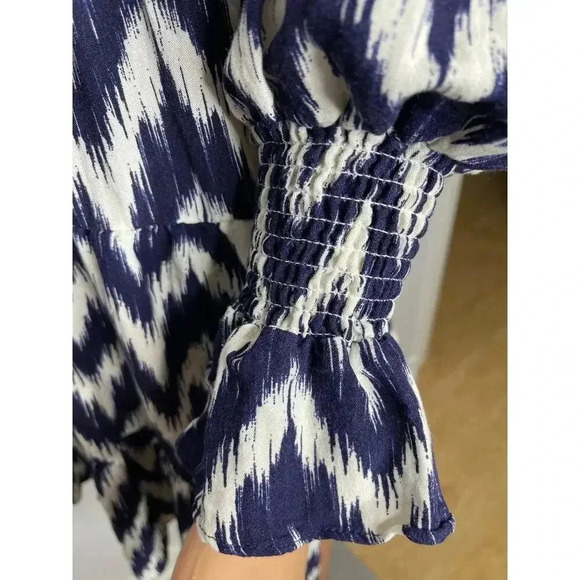 Tuckernuck Pomander Place Navy Ikat Kenzo Dress size S Chevron - Picture 9 of 12